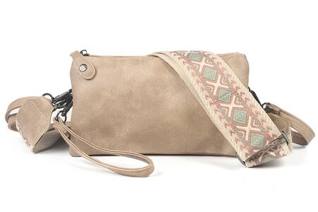 Ook-Leuk Naturel New York - Toronto crossbody/ schoudertasje