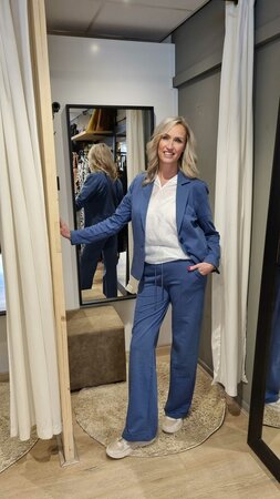 NED Fleur Denim sweat blazer - blauw