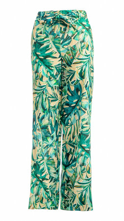 NED Ozmo Green Washed Leaves Woven - Green