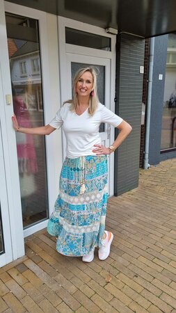 Lange rok Ibiza look, blauw
