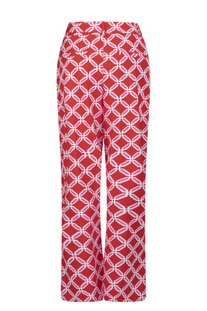 232 Zoso Printed crepe pant Maggy - fiery red / white