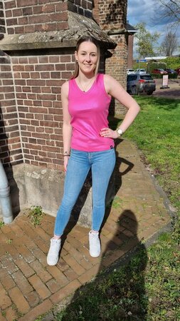 232 Zoso Shiny rib top Megan - bright pink