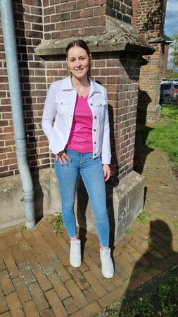 232 Zoso Shiny rib top Megan - bright pink