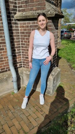 232 Zoso Shiny rib top Megan - white