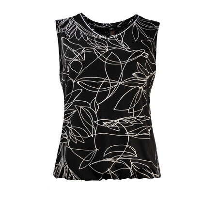 NED Nox P Singlet Black Flowers Tricot - Black
