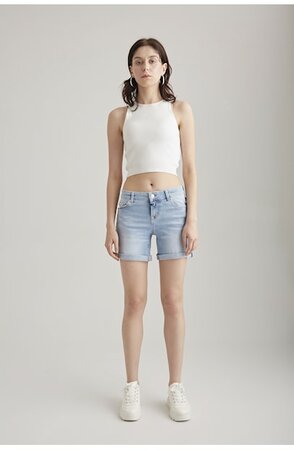COJ Mid Waist Shorts Emma - Light Blue