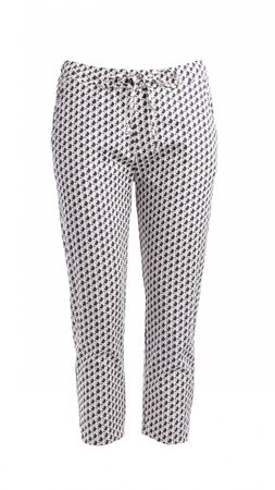NED broek Cara capri - Infinity Woven zand off white zwart