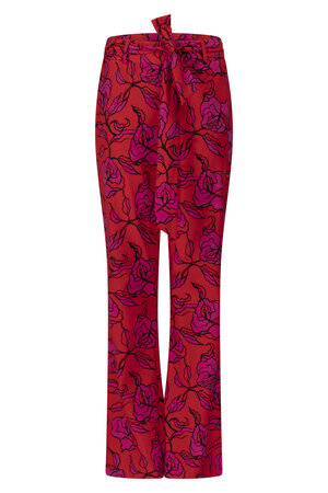 Zoso Jacky Printed travel pants - fiery red / pink / black