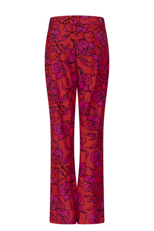 Zoso Jacky Printed travel pants - fiery red / pink / black