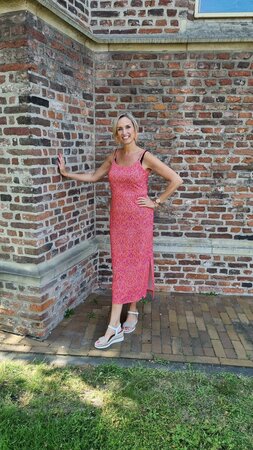 Zoso 233 Belize jurk fuchsia / orange