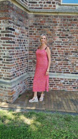 Zoso 233 Belize jurk fuchsia / orange