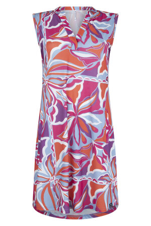 Zoso 233 Larissa splendour printed jurk - fuchsia blue