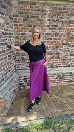 PU-leren rok beige