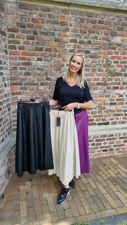 PU-leren rok beige