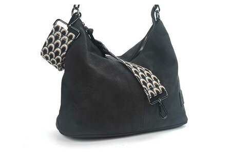 Ook-Leuk handtas / schoudertas Palma black - zwart