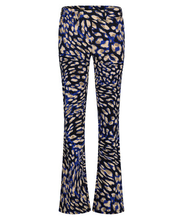 Lady Day Poppy travel flared broek - Blue leopard M12.498.1517