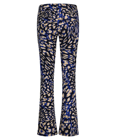 Lady Day Poppy travel flared broek - Blue leopard M12.498.1517