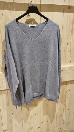 Damod Trui grijs V-hals - one size
