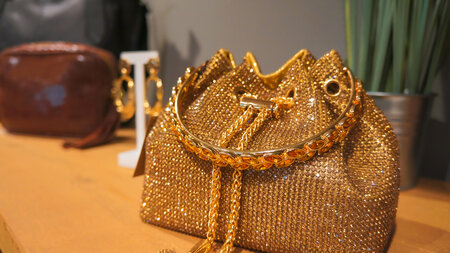 Buideltasje glitter goudkleur