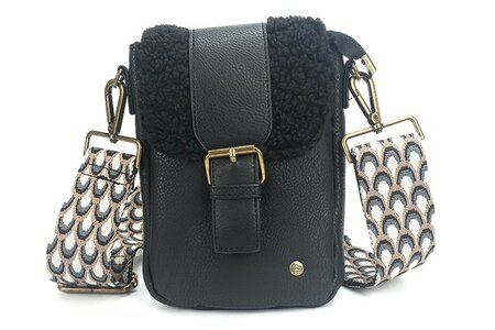 Ook-Leuk schoudertasje Bazel - zwart black