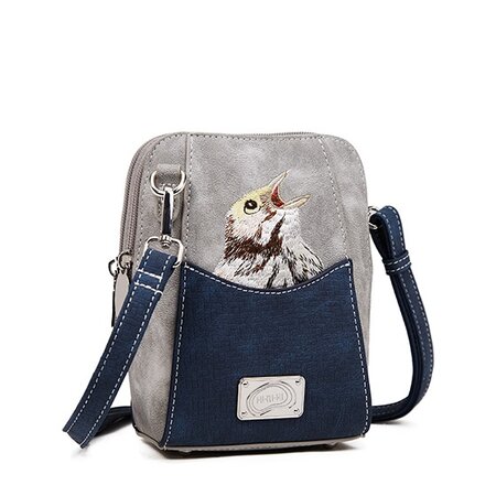 Hi-di-Hi little Paradise - schoudertas - crossbody - grey/navy blue