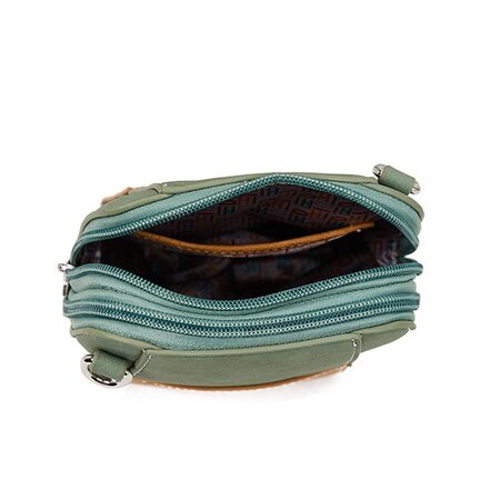 Hi-di-Hi little Paradise - schoudertas - crossbody - l.blue/cognac