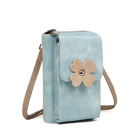 Hi-di-Hi Flying Flower - crossbody Bag/Wallet/Phone Bag - Blue