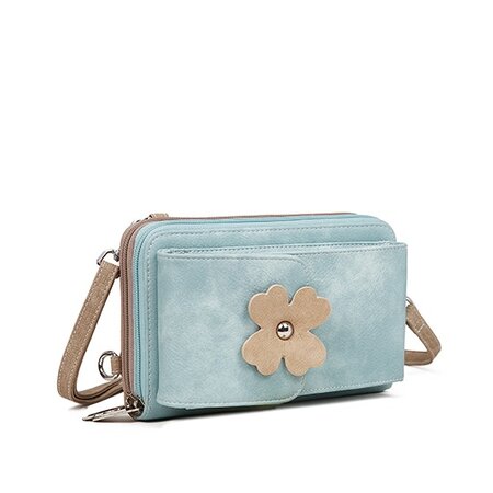 Hi-di-Hi Flying Flower - crossbody Bag/Wallet/Phone Bag - Blue