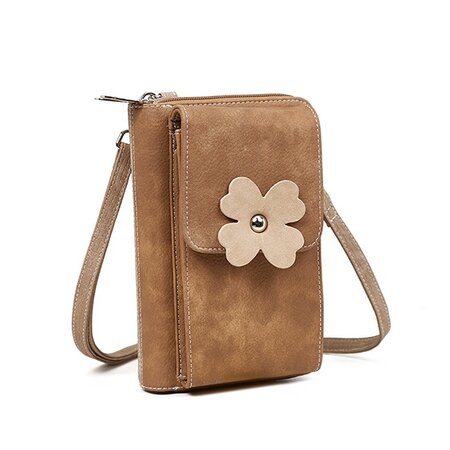 Hi-di-Hi Flying Flower - crossbody Bag/Wallet/Phone Bag - Brown