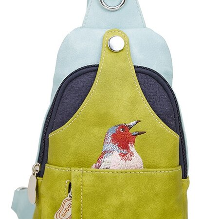 Hi-di-Hi Carol rugtas - crossbody l.blauw/groen