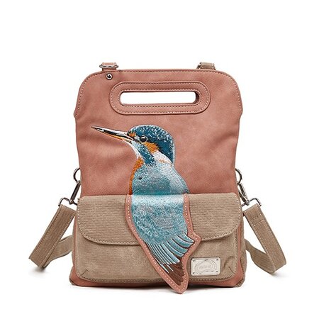 Hi-di-Hi Kingfisher- hand/ schoudertas - pink/beige