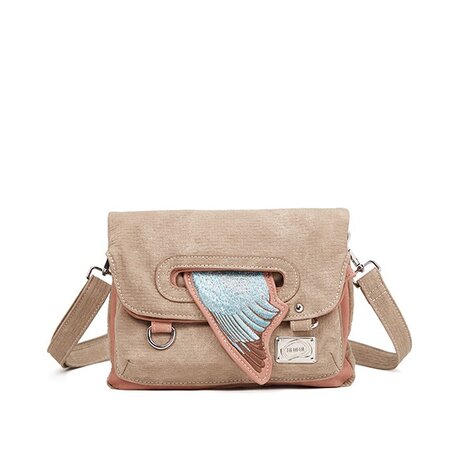 Hi-di-Hi Kingfisher- hand/ schoudertas - pink/beige