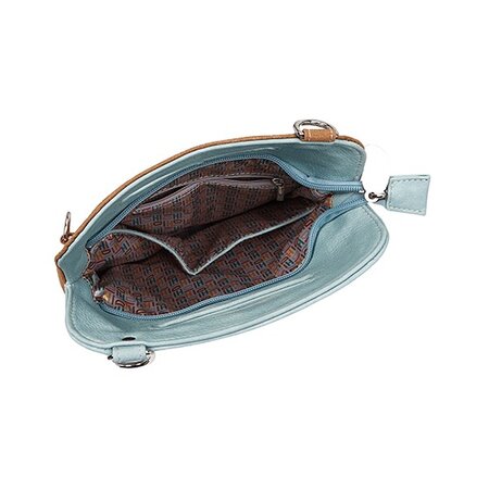 Hi-di-Hi Kingfisher- hand/ schoudertas - l.blue/cognac