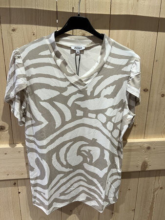 Zoso 253 Claudia shirt - Sand/White