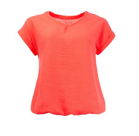 NED top Nox SPW SS Washed Crincle Woven - Coral (25S4-U287-03)