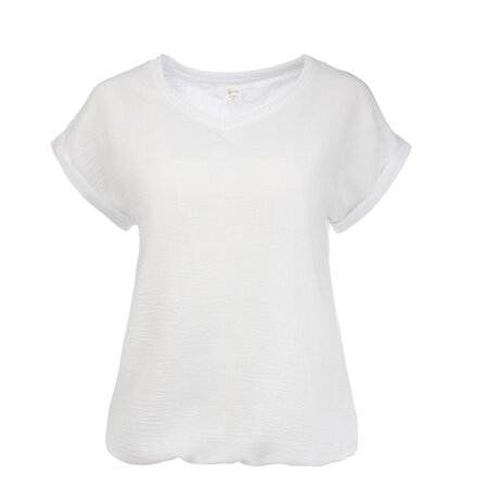NED top Nox SPW SS Washed Crincle Woven - Optical White (25S4-U287-03