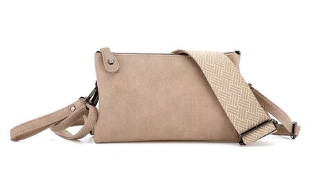 Ook-Leuk crossbody/ schoudertasje New York - taupe