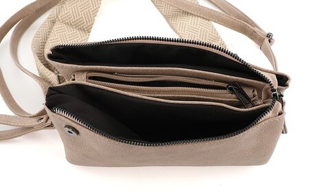 Ook-Leuk crossbody/ schoudertasje New York - taupe