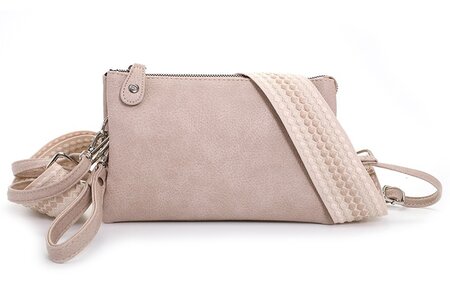 Ook-Leuk crossbody/ schoudertasje New York new - Licht Taupe