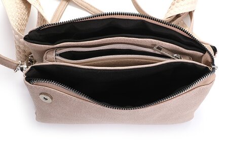 Ook-Leuk crossbody/ schoudertasje New York new - Licht Taupe