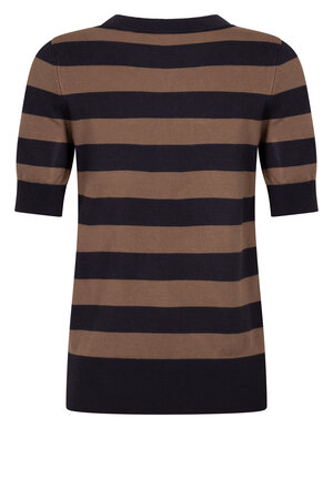 Zoso 254 Cloe Knitted Sweater - Navy-Mocha