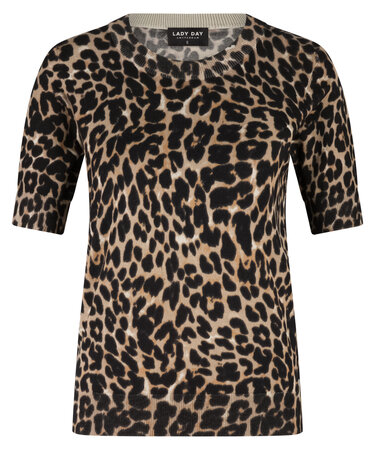 Lady Day shirt Sage- leopard print(L28.603.2810)