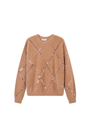 Vila Joy trui Priscilla taupe L-12-A