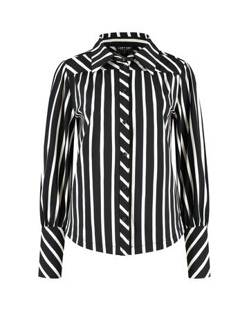 Lady Day blouse Bente Black/Wool travel White stripe L30.380.2916