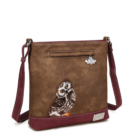  Hi-di-Hi tas APP26 Appetizer Cross-body dark brown / purple bordeaux rood