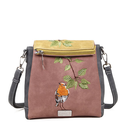 Hi-di-Hi tas  TT01 Tweet schoudertas oud roze, lila, grijs, geel