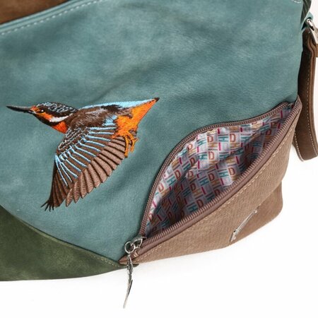 Hi-di-Hi tas WH02 Whistle schoudertas aqua/d.brown