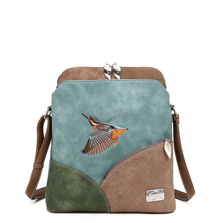 Hi-di-Hi tas WH02 Whistle schoudertas aqua/d.brown