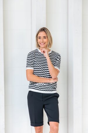 NED Shirt Nister Zigzag Blauw wit