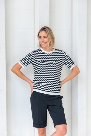 NED Shirt Nister Zigzag Blauw wit